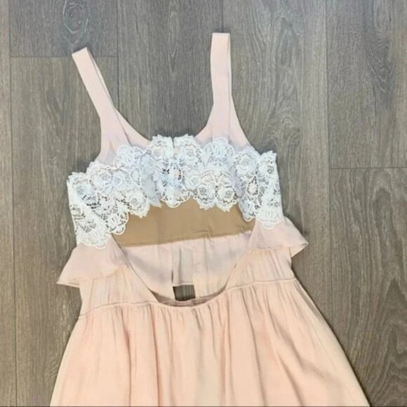 FREE PEOPLE For Love & Lemons Women’s Sienna Mini Dress Keyhole Lace Pink Small - Picture 14 of 16